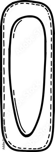Menstruation period doodle. Feminine hygiene products, menstrual protection elements. Vector outline illustration Reusable pad