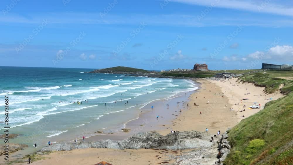 Skyline of the surf mecca of Fistral beach in Cornwall. Skyline of the surf mecca of Fistral beach in Cornwall.