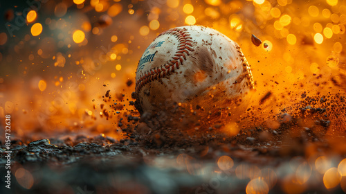baseball on fire