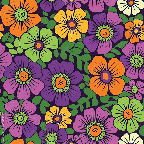 Hand-drawn Floral Pattern Vector | Seamless Flower Ornament Design | Perfect for Wrapping Paper, Wallpaper, Fabric Print