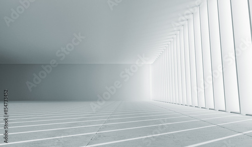 3D rendering of minimalist indoor space perspective background