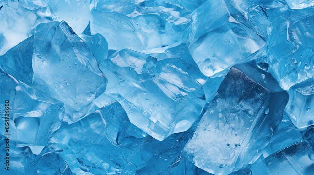 Ice cubes. Close-up. Ice cubes light blue background Ice cubes. Close-up. Ice cubes light blue background
