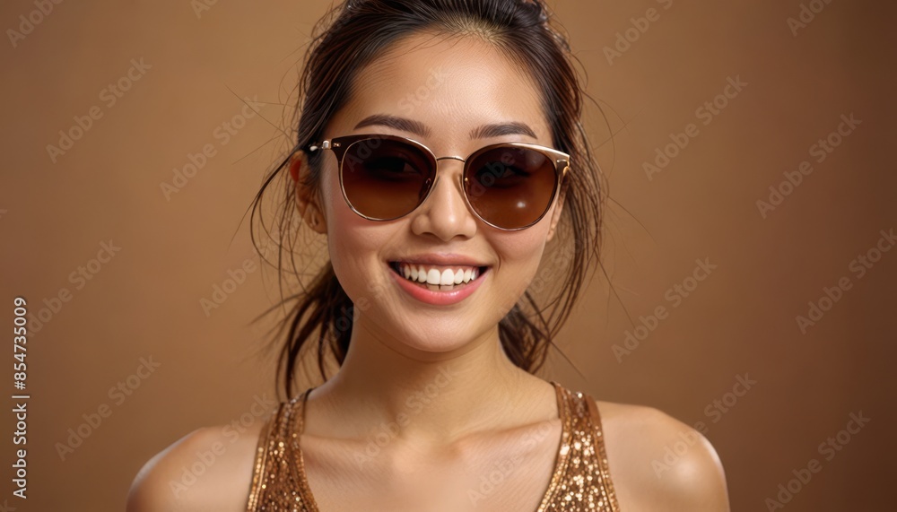 Asian Female Smiling with Glasses Asian Female Smiling with Glasses