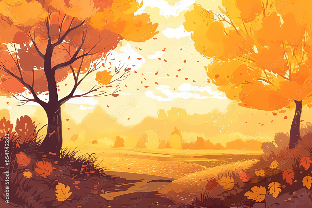 Fototapeta premium Golden Fall Landscape