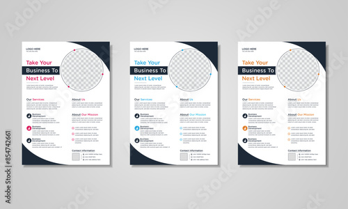 Creative modern business flyer design template set, A4 flyer design template, brochure design template, modern cover layout, annual report.