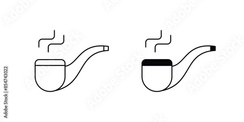 smoke pipe icon with white background vector stock illustration