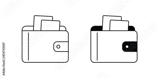 wallet icon with white background vector stock illustration