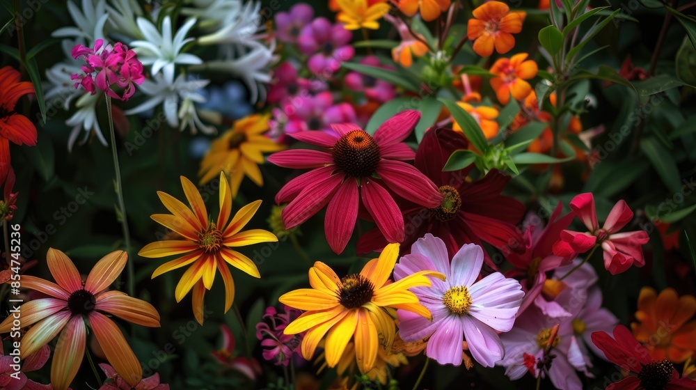 Wide photo compilation of flowers from the garden Wide photo compilation of flowers from the garden