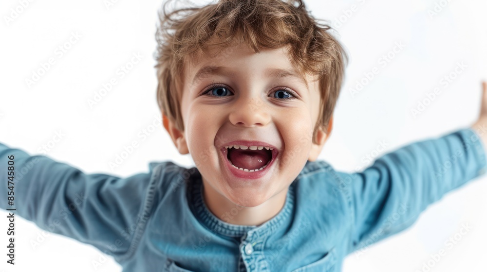 A playful child with a mischievous grin, embodying the spirit of youthful spontaneity. isolated white background A playful child with a mischievous grin, embodying the spirit of youthful spontaneity. isolated white background