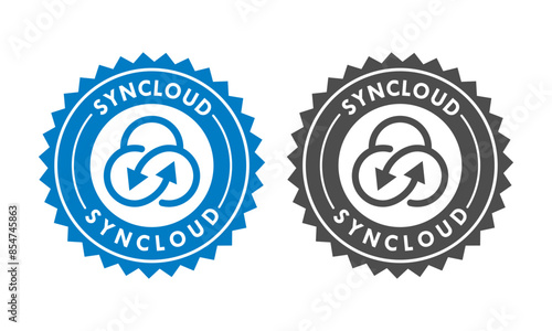 Synchronize cloud vector logo template. This design use cloud symbol. Suitable for internet.