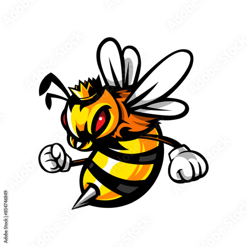 Bee Mascot Cartoon Logo Design