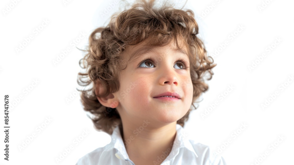 A spirited young boy with a twinkle in his eye, ready for adventure and discovery. isolated white background A spirited young boy with a twinkle in his eye, ready for adventure and discovery. isolated white background