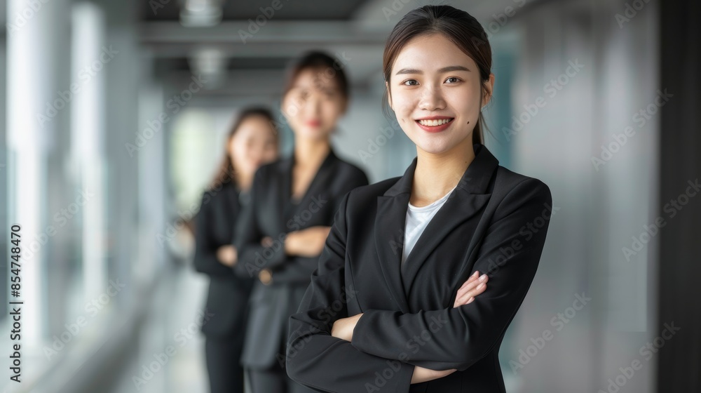 portrait of a handsome smiling asian businesswoman boss in a suit portrait of a handsome smiling asian businesswoman boss in a suit
