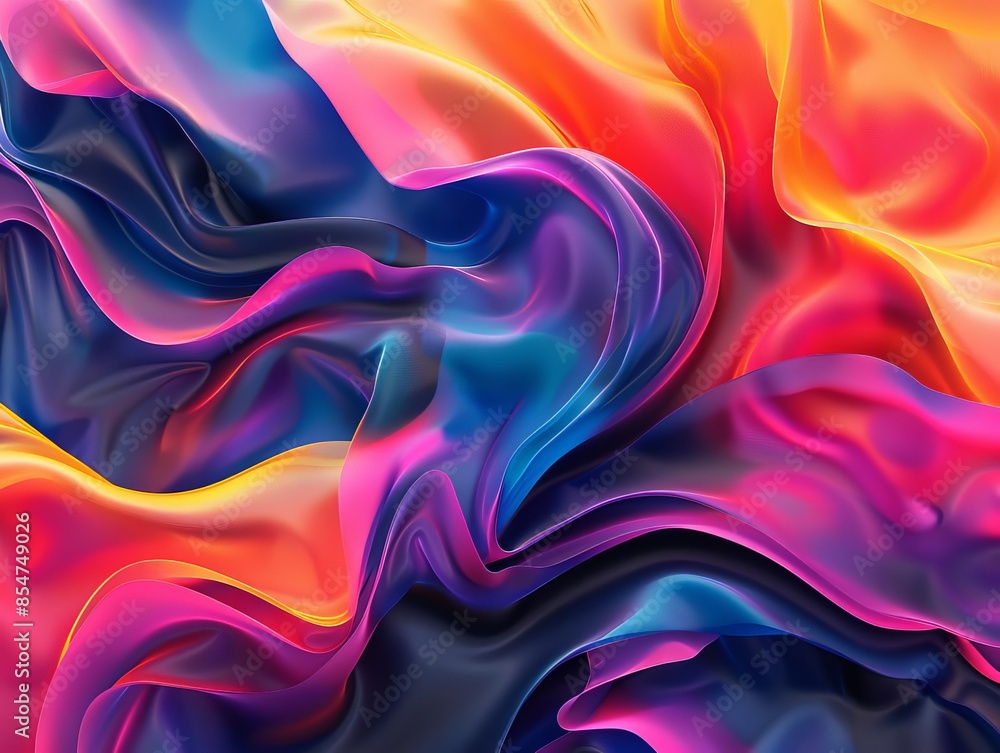 Fototapeta premium Abstract pattern with fluid shapes and vibrant colors, creating a dynamic and visually striking image