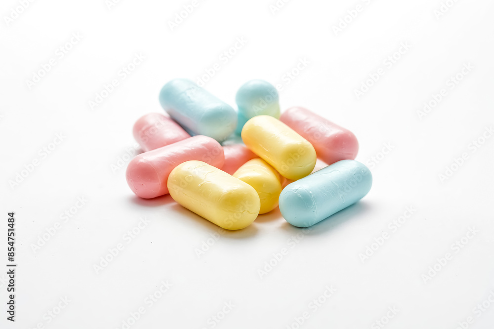Colorful Capsules on White Background Colorful Capsules on White Background
