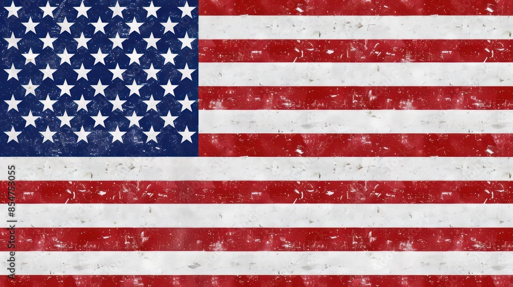 Fototapeta premium A clear, blank background highlighting the red, white, and blue of the American flag, providing a versatile template for creating customized patriotic graphics or advertisements. 