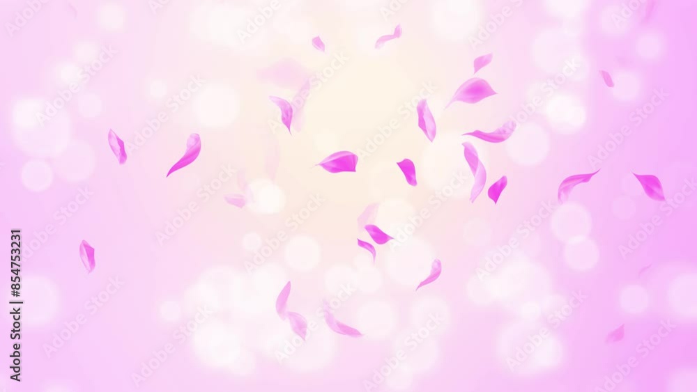 Loop Pink Rose Petals Falling, cherry blossom on spring background, nature Loop Pink Rose Petals Falling, cherry blossom on spring background, nature