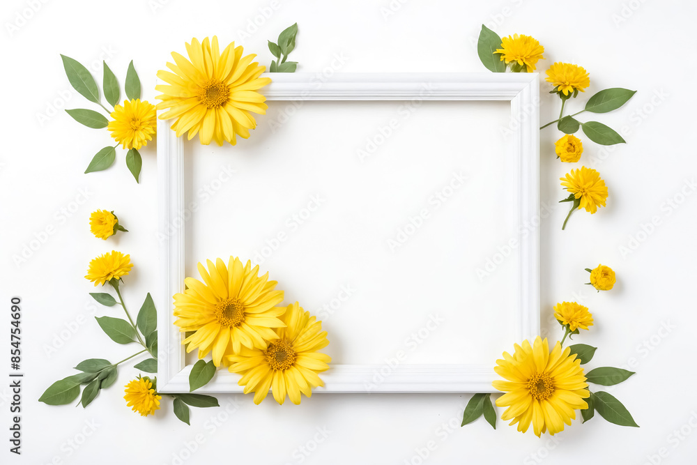 Yellow Flowers Frame Mockup Yellow Flowers Frame Mockup