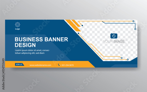 Vector abstract design web banner template. Web Design Elements - Header Design. Abstract geometric web banner template on grey background. Modern.