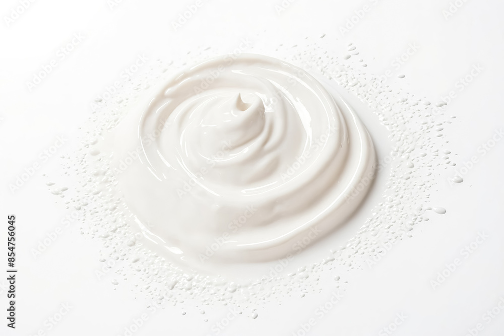 Swirled White Cream on White Background Swirled White Cream on White Background