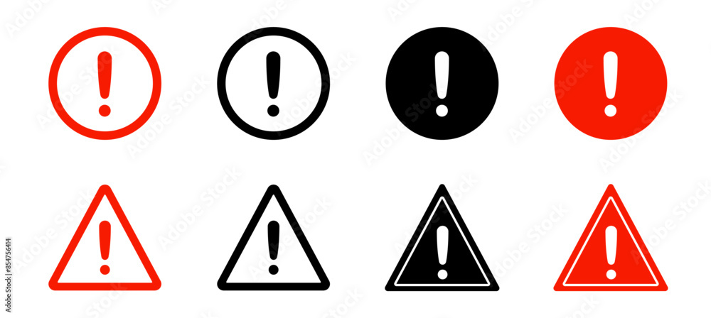 Caution alarm set. Danger sign collection. STOP sign. Warning stop signs. Vector illustration Caution alarm set. Danger sign collection. STOP sign. Warning stop signs. Vector illustration