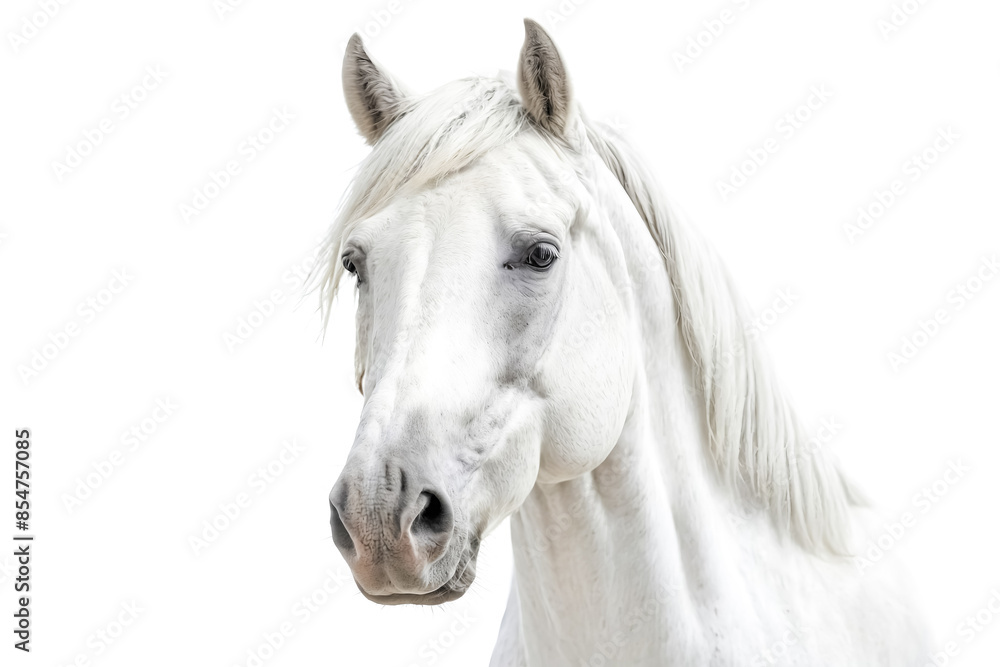 Obraz premium White Horse Head Portrait