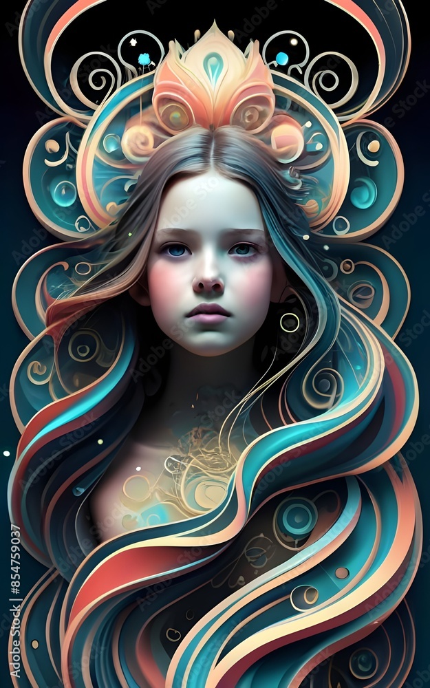 Gilr Colorful Hair Illustration Gilr Colorful Hair Illustration