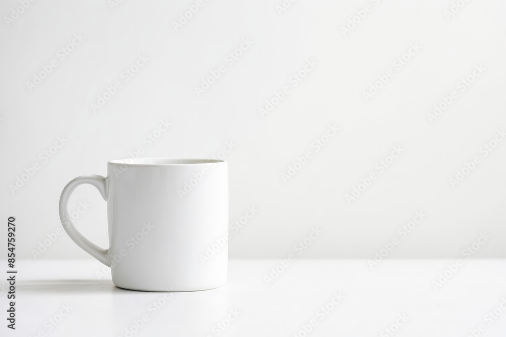 Obraz premium White Mug on White Background