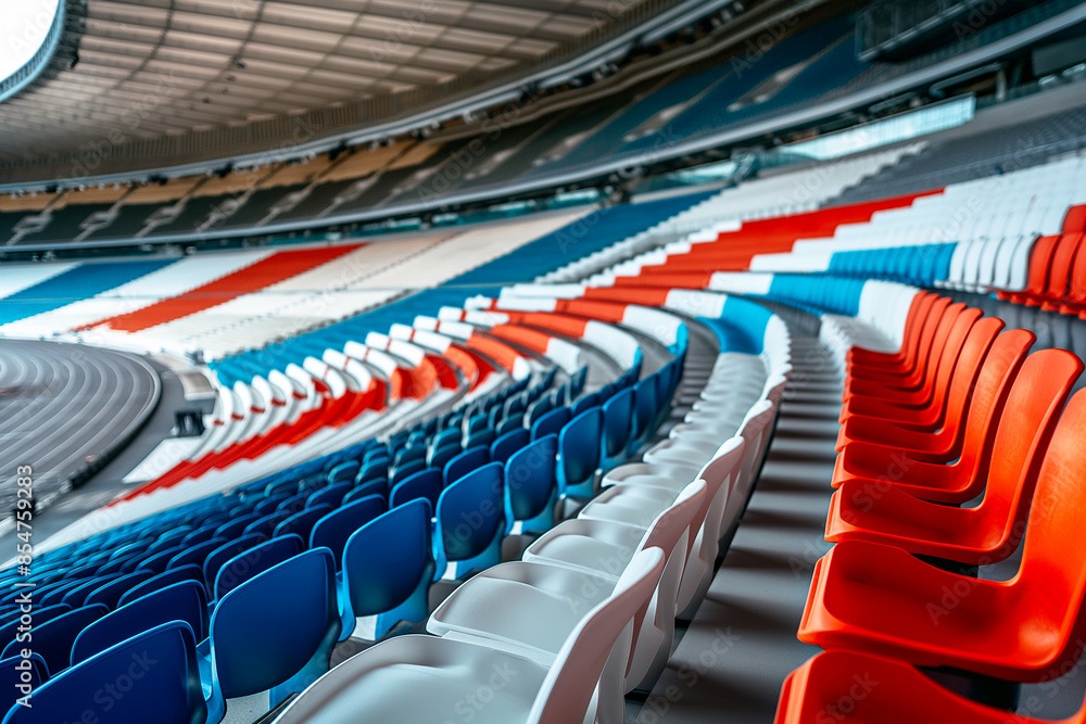 Fototapeta premium TRIBUNE SEATS STADIUM FRANCE FLAG COLORS