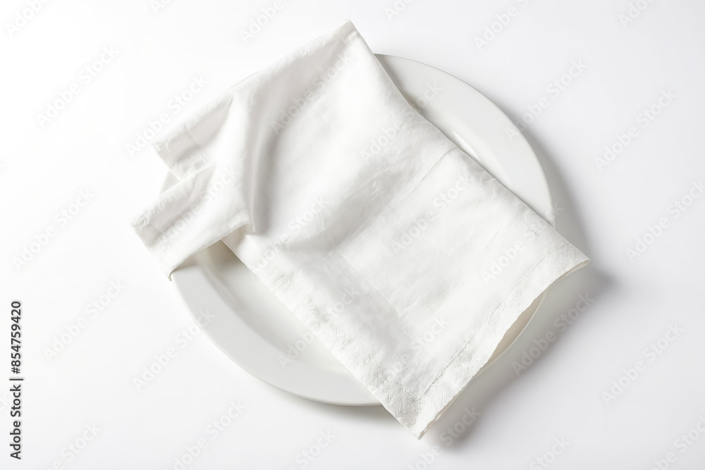 White napkin on white plate White napkin on white plate