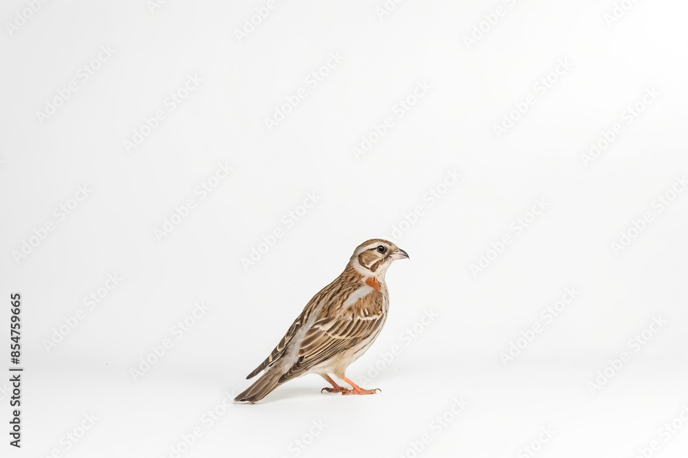 Fototapeta premium Brown and white bird on white background