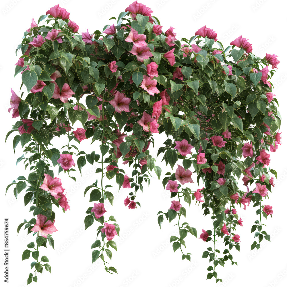 Bougainvillea Creeper Hanging Isolated on Transparent or White Background, PNG Bougainvillea Creeper Hanging Isolated on Transparent or White Background, PNG