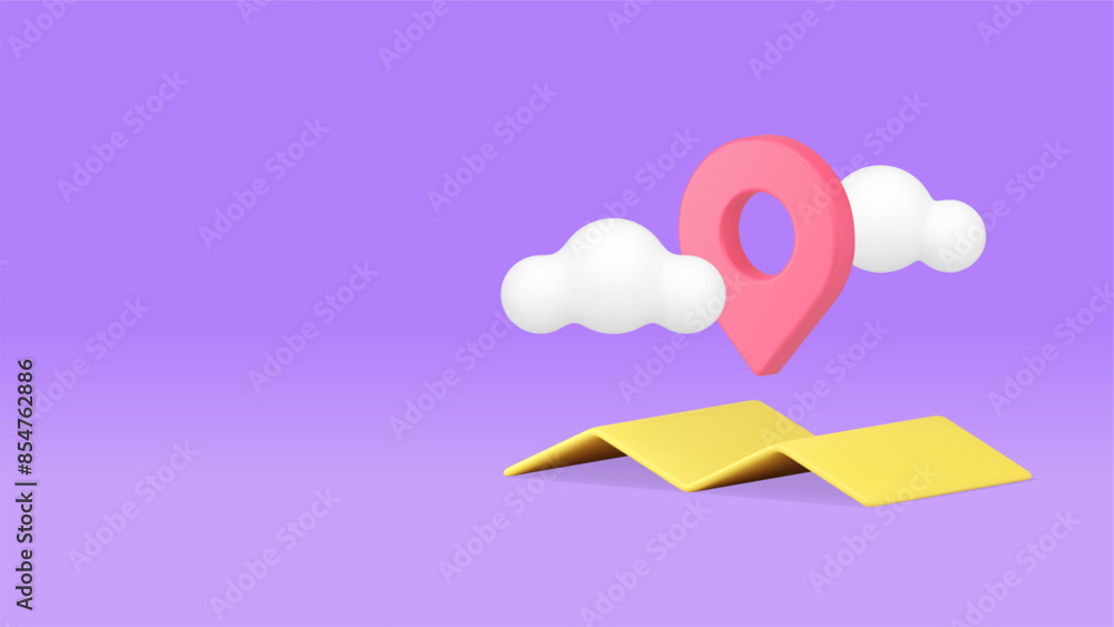 Fototapeta premium GPS GPRS digital map navigation location global positioning system 3d icon realistic vector