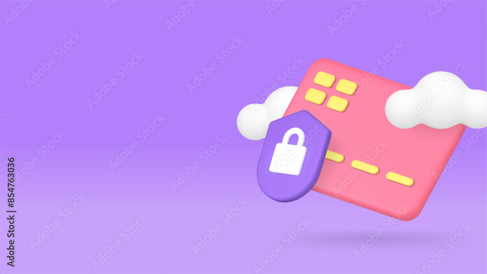 Online banking account card e money protection savings transaction storage 3d icon realistic vector Online banking account card e money protection savings transaction storage 3d icon realistic vector