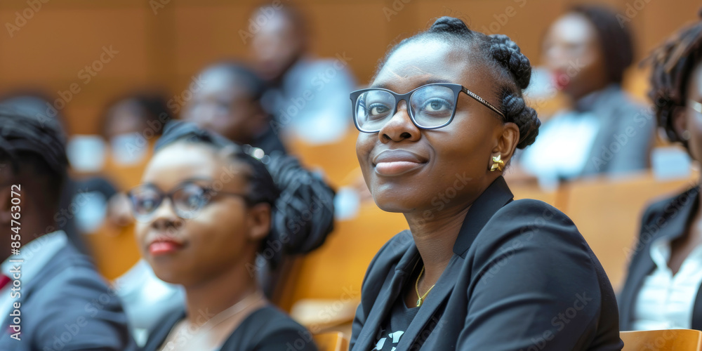 A woman with glasses is smiling at the camera A woman with glasses is smiling at the camera