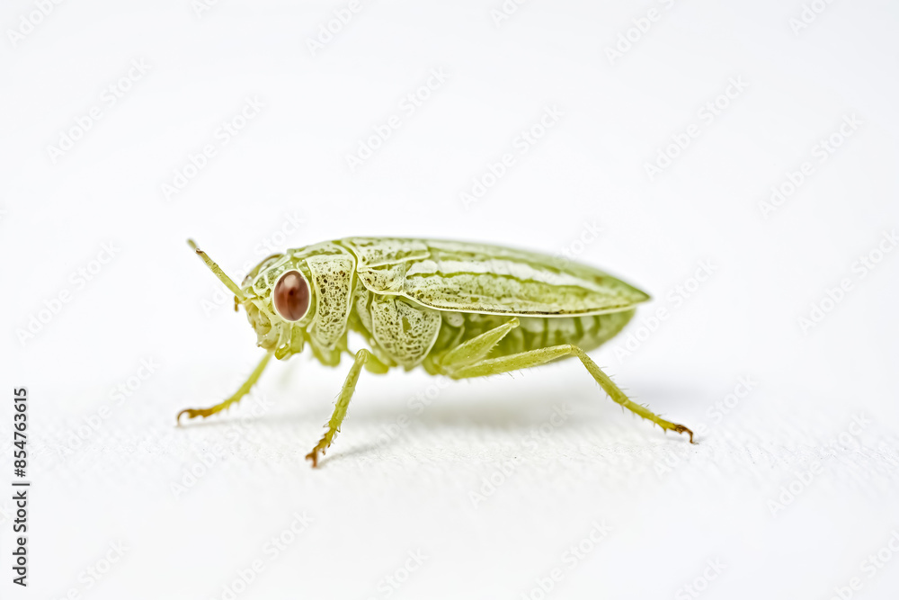 Green Insect on White Background