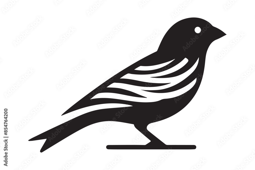 Obraz premium vector silhouette canary bird design, detailed and colorful exotic songbird illustrations
