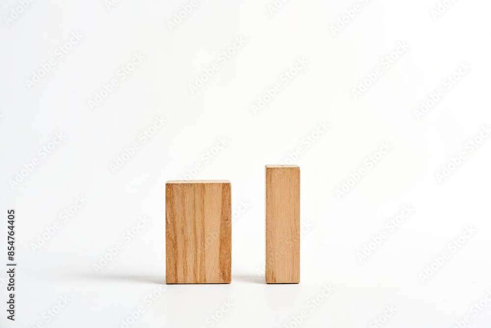Two Wooden Blocks on White Background Two Wooden Blocks on White Background