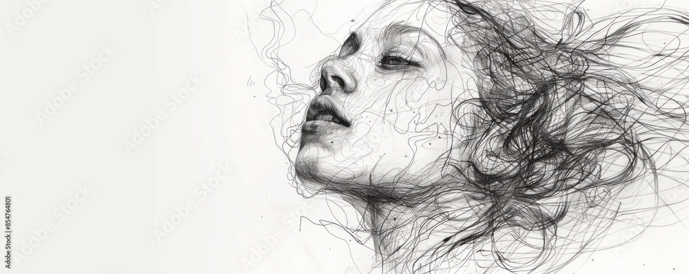 Fototapeta premium A line drawing that captures the essence of a subject with simple strokes.