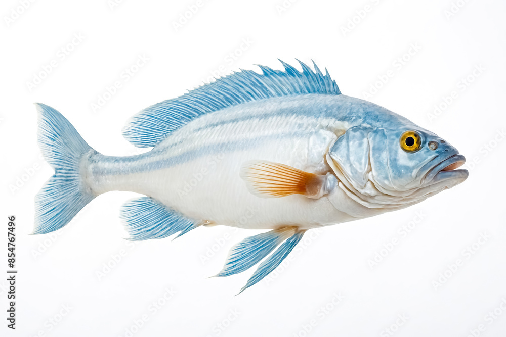 Fototapeta premium Blue and white fish with yellow eyes