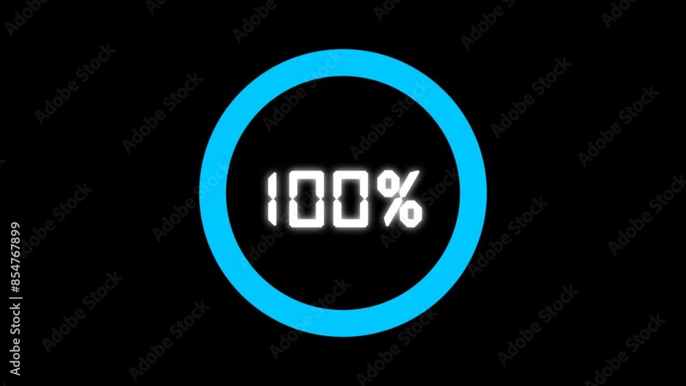 From 0 to 100 percent Infographic animation on alpha channel. Loading animation 100 percent with alpha channel From 0 to 100 percent Infographic animation on alpha channel. Loading animation 100 percent with alpha channel