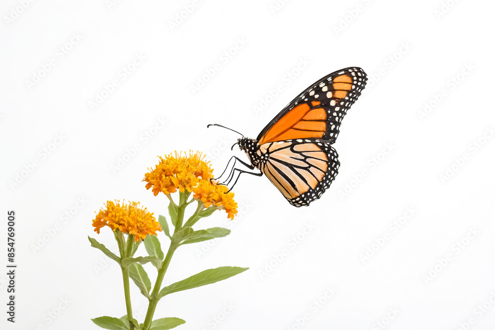 Monarch Butterfly on Yellow Flowers Monarch Butterfly on Yellow Flowers