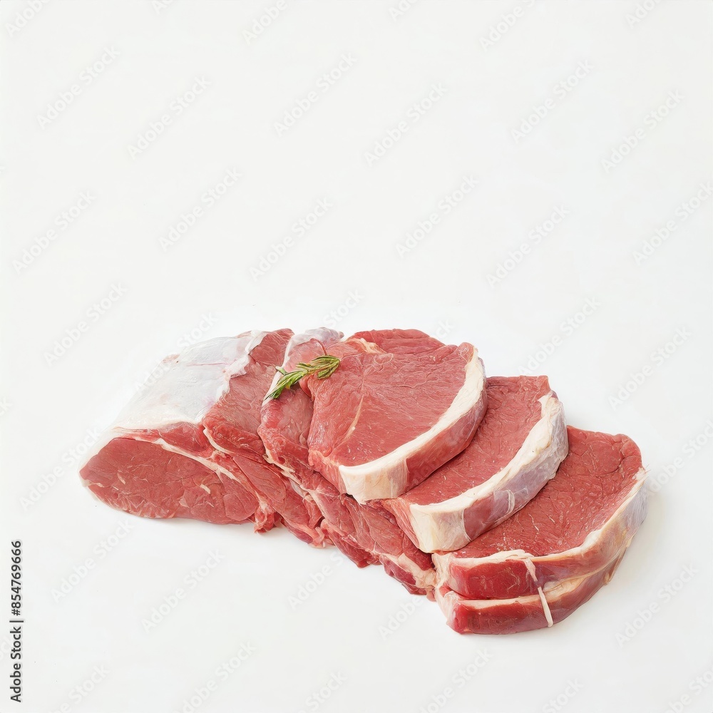 Sliced of lamb meat isolated on white background Sliced of lamb meat isolated on white background