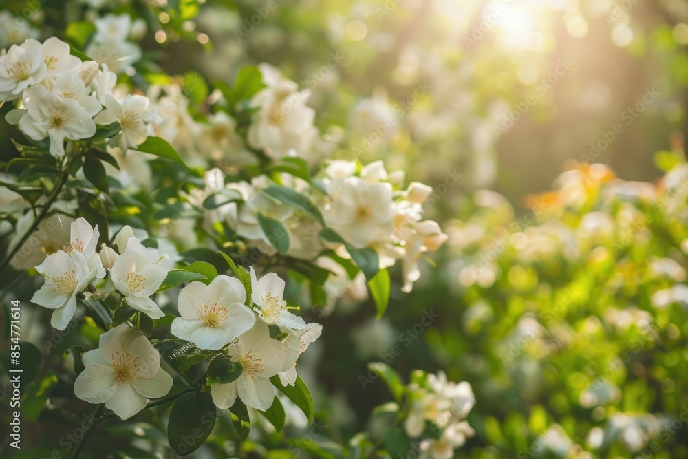 White Flowers Blooming in the Sunlight White Flowers Blooming in the Sunlight