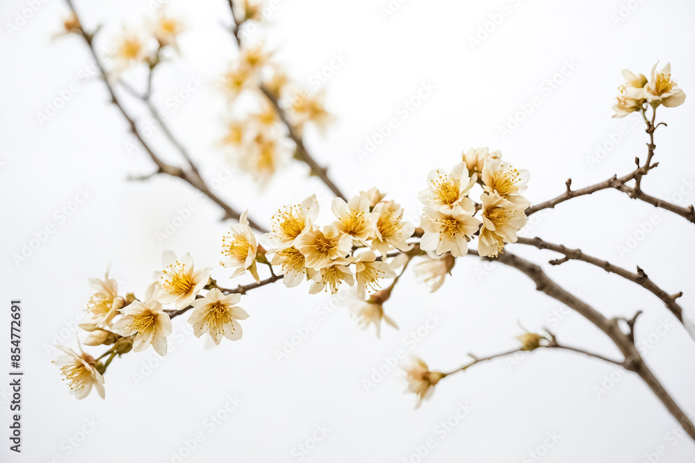 Fototapeta premium Delicate White Flowers on a Branch