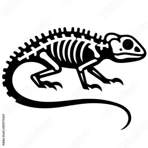 Chameleon skeleton silhouette