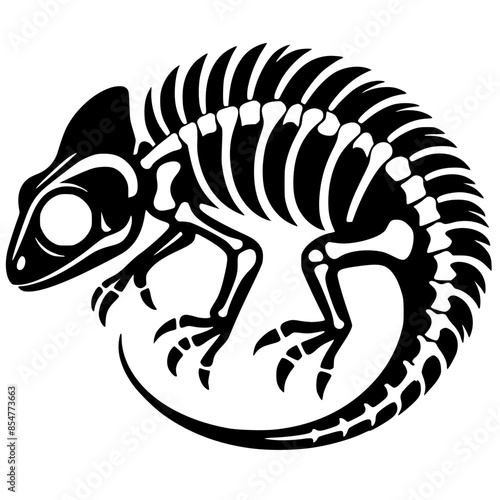 Chameleon skeleton silhouette