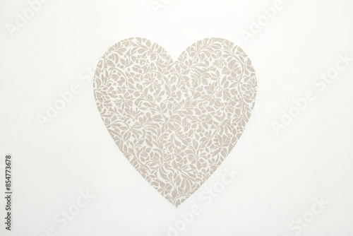 Floral Heart Pattern on White Background