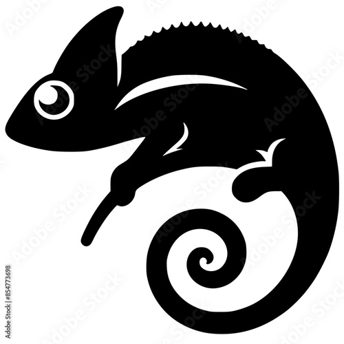 Silueta de logotipo de camaleón simple