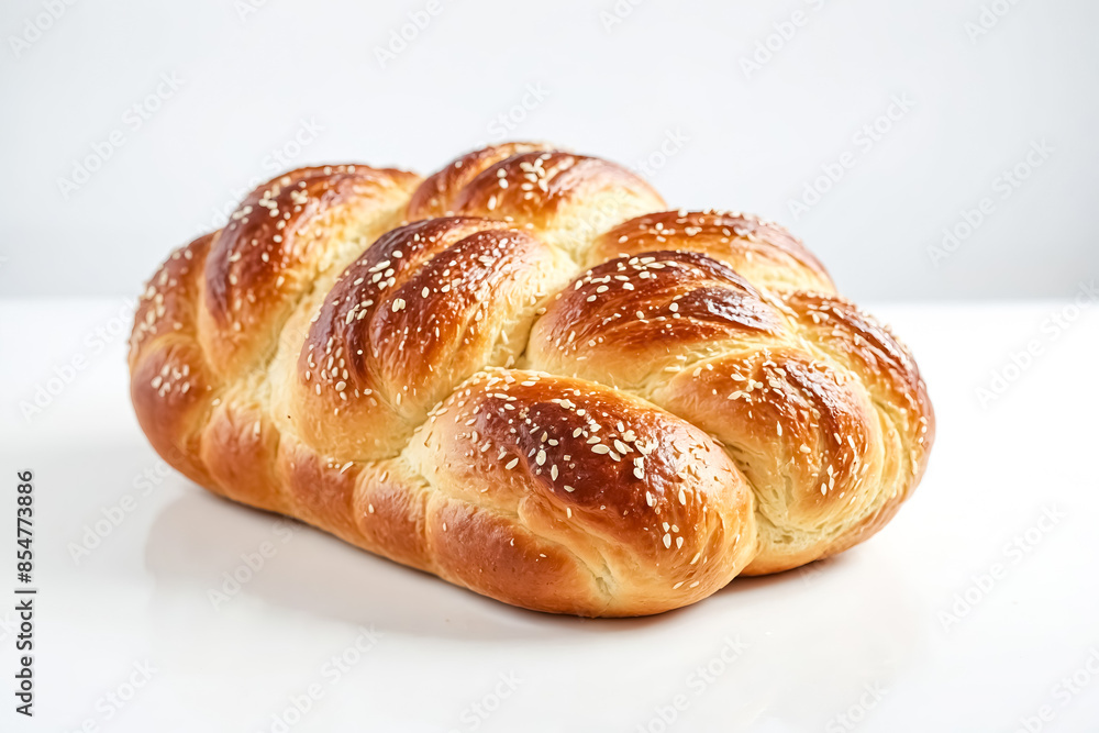 Close-up of a Braided Bread Roll with Sesame Seeds Close-up of a Braided Bread Roll with Sesame Seeds